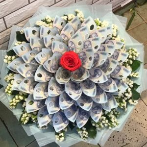 Bó hoa tiền 200k tone hồng pink